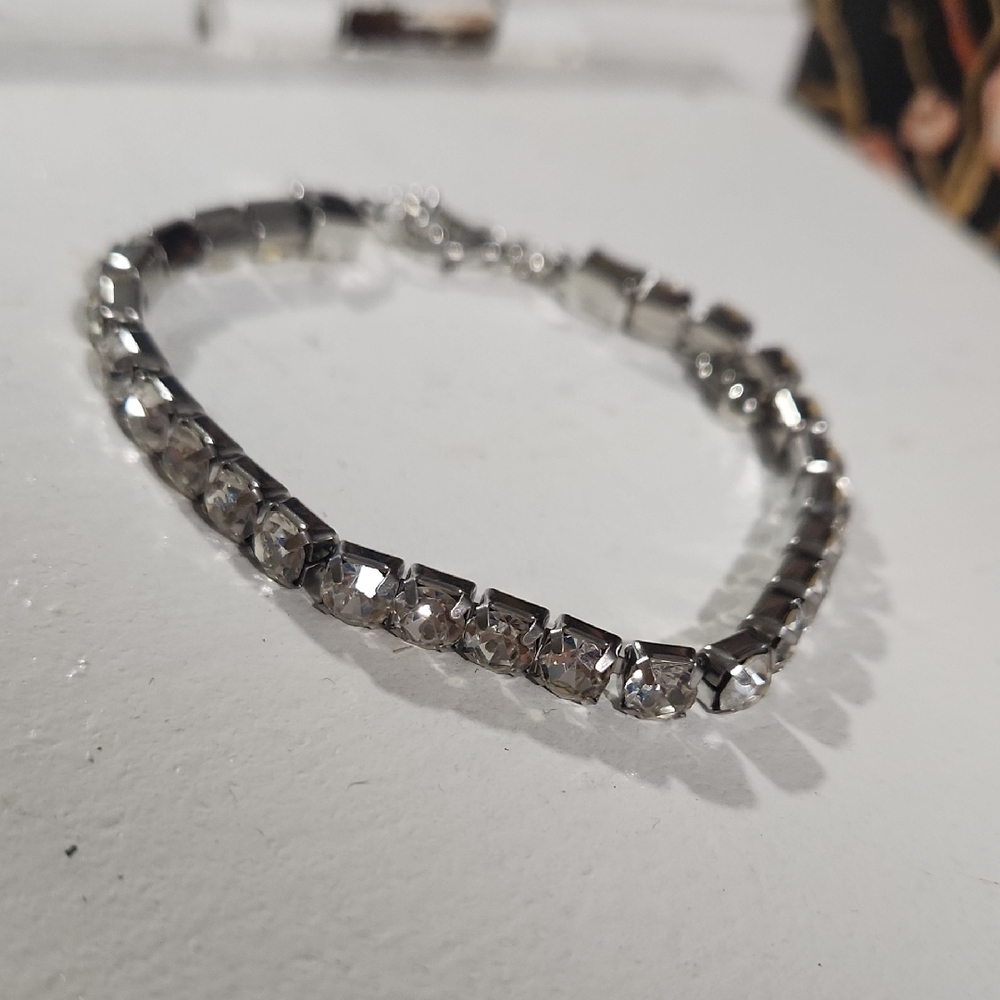 Elegant Jeweled Silver Bracelet